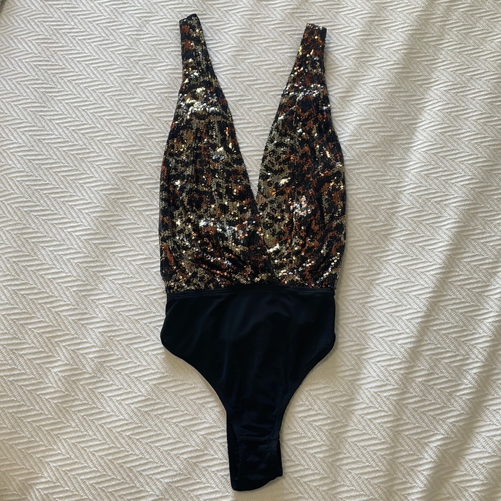 Stella Sequence Cheetah Print Bodysuit